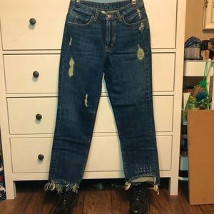 Carmar Distressed Straight Leg High Waisted Jeans